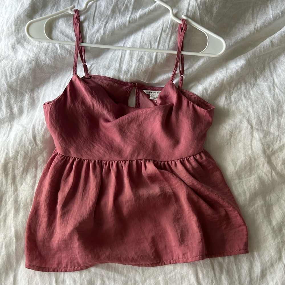 super cute satin cowl neck top. Hasn't been worn a lot!